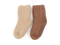 Lil Atelier carob brown/nougat socks (2-pack)